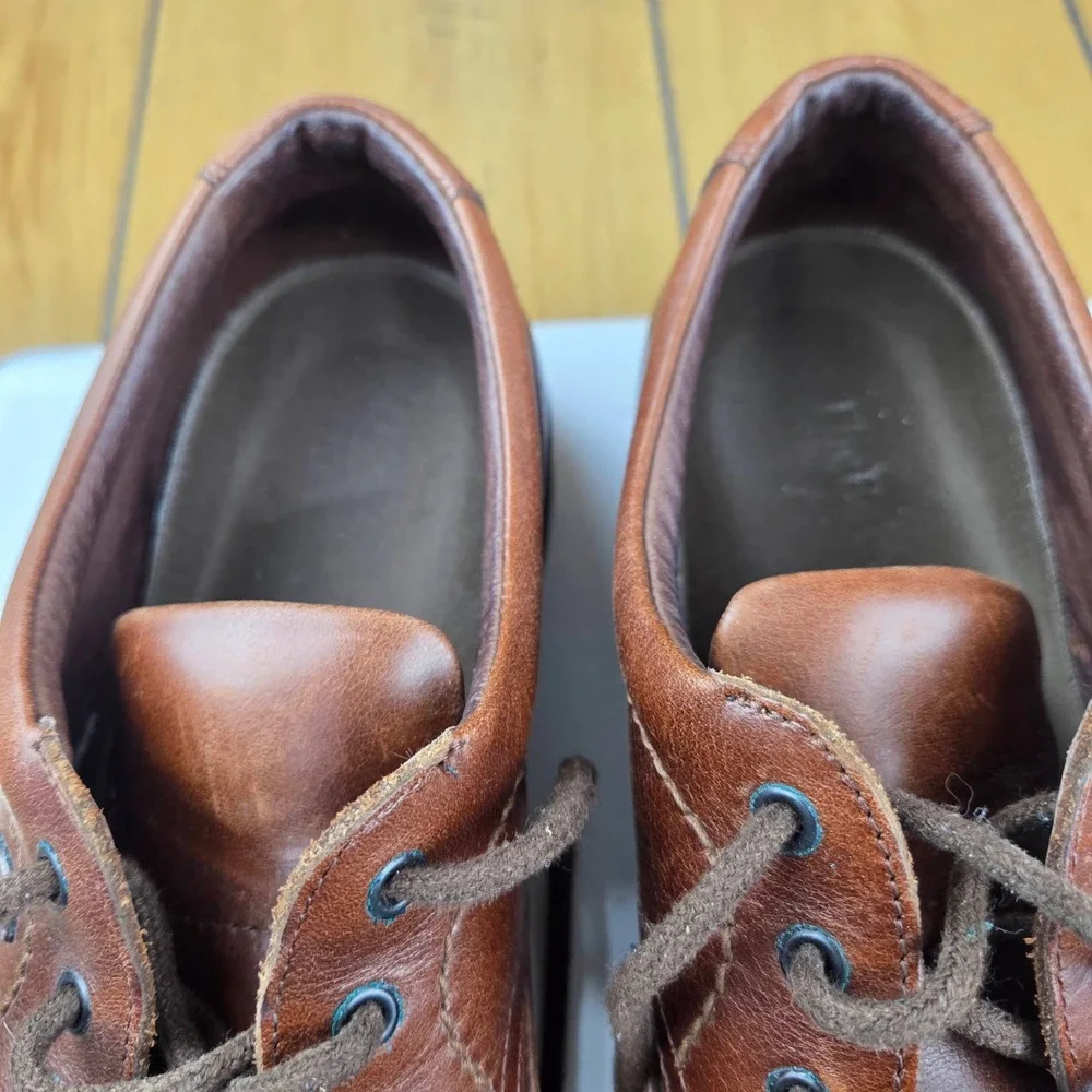 Hush Puppies The Body Shoe Antique Brown Leather Oxfords 18915 Mens 11 W Wide